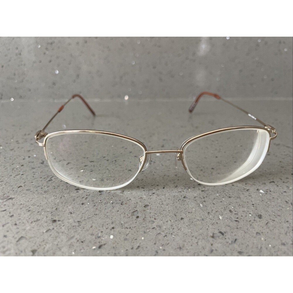 LINEA ROMA Luis C4 Eyeglasses Frames ONLY 47-18-140 Gold Half Rim Italy